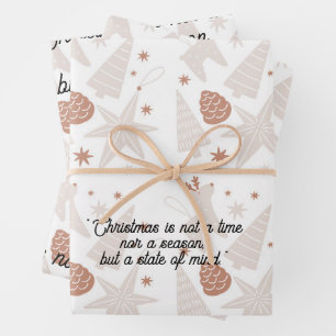 Elegant Brown & White Christmas Wrapping Paper
