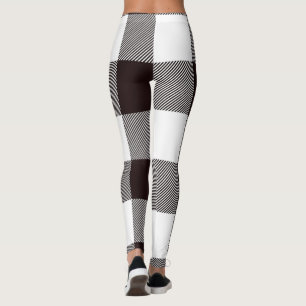  Elegant Brown & White Plaid  Leggings