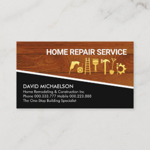 Elegant Brown Wood Carpenter Business Card