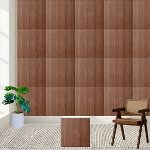 Elegant Brown Wood Grain Realistic Wooden  Tile