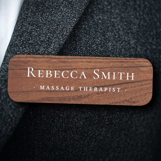 Elegant brown wood name and title tag (Elegant brown wood name and title name tag)