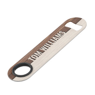 Elegant Brown Wood Texture Modern Style Monogram