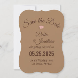 Elegant Brown Yes, We Do Save the Date Card