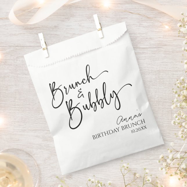 Elegant Brunch and Bubbly Birthday Brunch Party Favour Bags (Clipped)