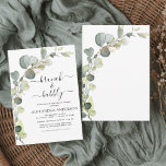 Elegant Brunch and Bubbly Bridal Shower Greenery Invitation<br><div class="desc">Brunch and Bubbly Eucalyptus Greenery Succulent Botanical Watercolor Emerald Green Spring Wedding Bridal Shower Invitations on white background - includes beautiful and elegant script typography with modern botanical leaves and greenery for the special Bride to Be celebration.</div>