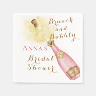 Elegant Brunch and Bubbly Bridal Shower Napkin