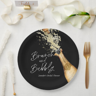 Elegant Brunch and Bubbly Bridal Shower  Paper Plate