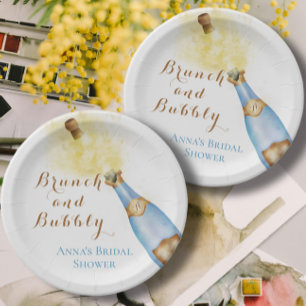 Elegant Brunch and Bubbly Bridal Shower Paper Plate