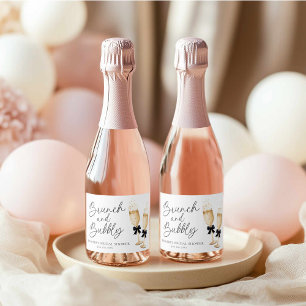 Elegant Brunch and Bubbly Bridal Shower Sparkling Wine Label