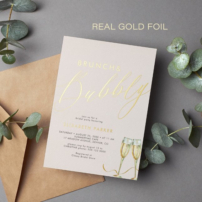 Elegant brunch and bubbly champagne pink gold (Creator Uploaded)
