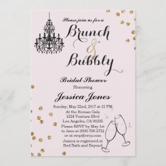 Elegant Brunch & Bubbly Bridal Shower Invitation