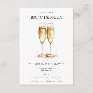 Elegant Brunch & Bubbly Bridal Shower Invitation