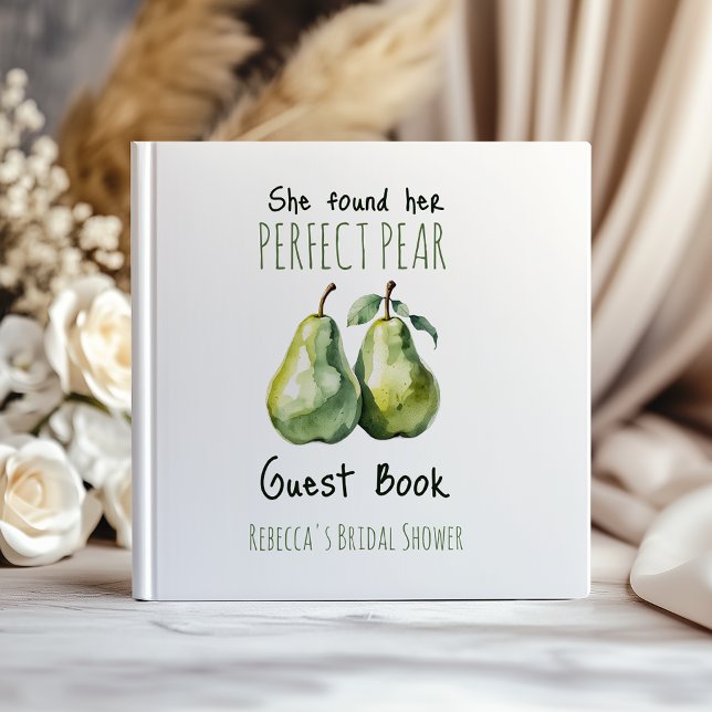 Elegant Brunch Perfect Pear Bridal Shower Guest Book (Creator Uploaded)