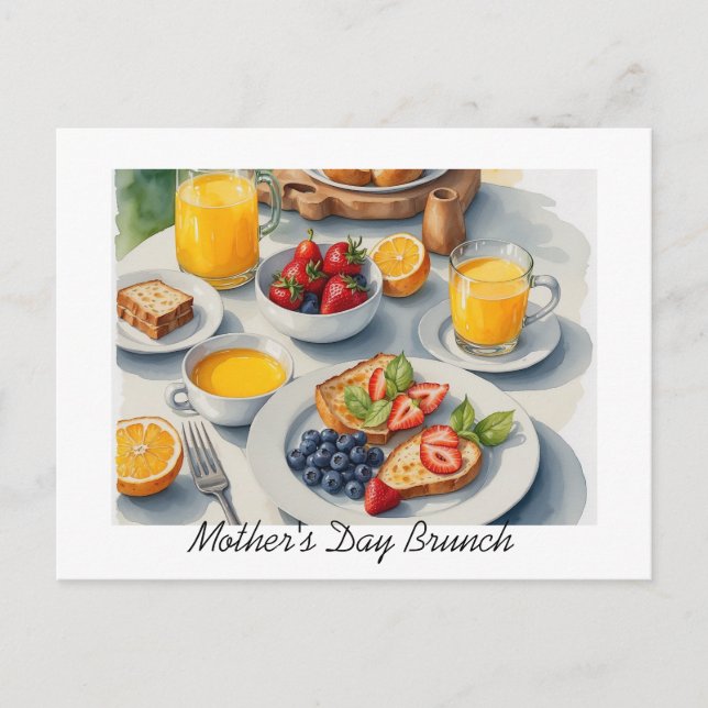 Elegant brunch photo Mother's day brunch  Invitation Postcard (Front)