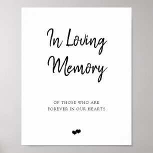 Elegant Brush Script In Loving Memory Wedding Sign