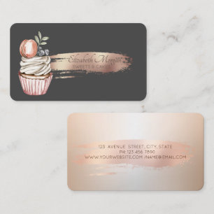 Elegant Brush Stroke,Cupcake, Sweets Business Card