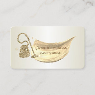 Elegant Brush Stroke Glitter Vacuum cleaner Business Card