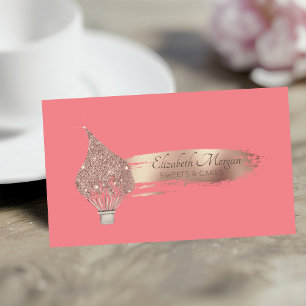 Elegant Brush Stroke Glitter Whisk Sweets Business Card