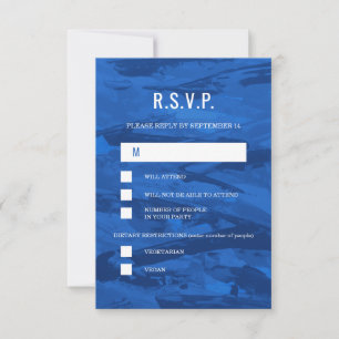 Elegant Brush Strokes & Star of David Bar Mitzvah RSVP Card