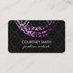 Elegant Brushed Damask Business Card