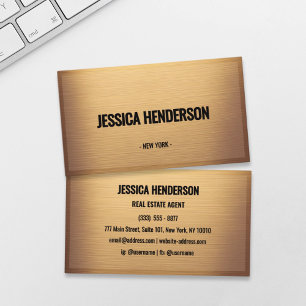 Elegant Brushed Gold Business Card