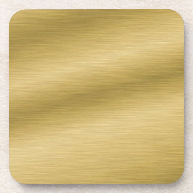 Elegant Brushed Gold Coaster (Front)