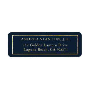 Elegant Brushed Gold Frame Law Grad Return Address