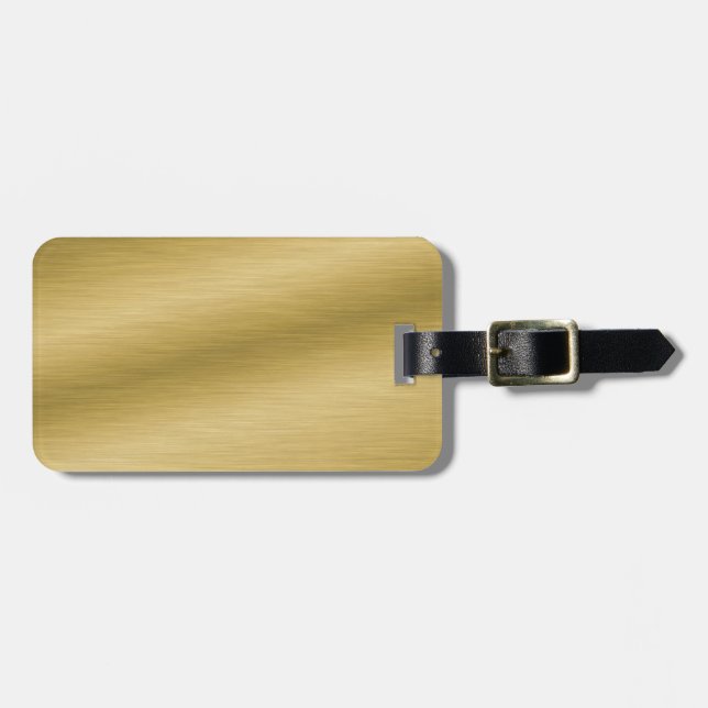 Elegant Brushed Gold Luggage Tag (Front Horizontal)