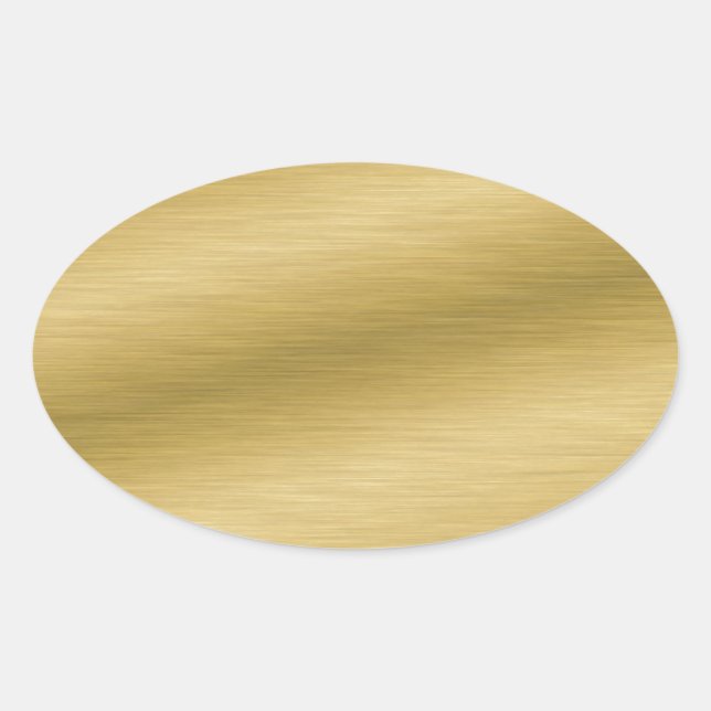 Elegant Brushed Gold Oval Sticker (Front)