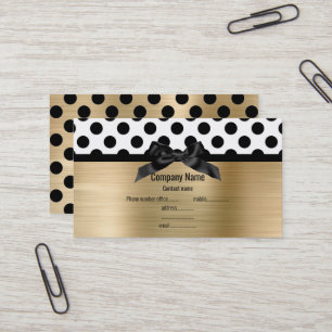 ELEGANT BRUSHED GOLD POLKA DOT SPOT BUSINESS CARD