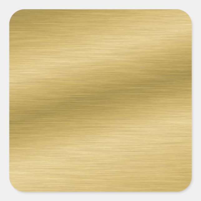 Elegant Brushed Gold Square Sticker (Front)