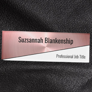 Elegant Brushed Pink Metal Professional  Name Tag