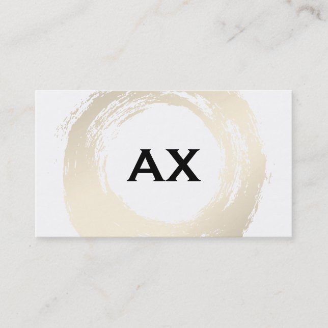 Elegant Brushed with Monogram Business Card (Front)