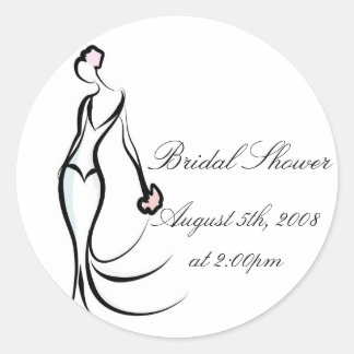 Elegant Brushstroke Bride Stickers