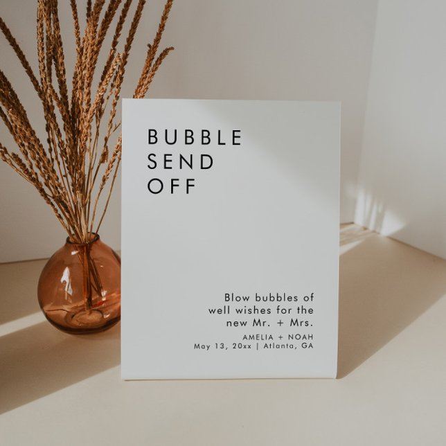 Elegant Bubble Send Off Wedding Reception Pedestal Sign (Creator Uploaded)