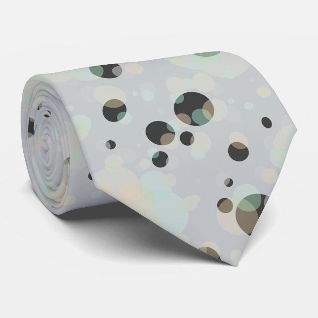 Elegant Bubbles on Custom Silver Colour Tie (Rolled)