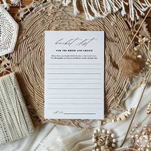 Elegant Bucket List Bridal Shower Game Card