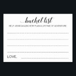 Elegant Bucket List Idea Wedding Cards<br><div class="desc">These charming wedding bucket list cards will be a perfect alternative to a traditional guest book. You'll have all the guests talking about the best ideas for the newlyweds to visit or do. Part of the Alejandra collection.</div>