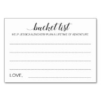 Elegant Bucket List Idea Wedding Cards