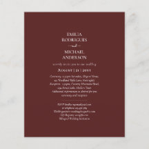 Elegant Budget Bilingual Burgundy Wedding Spanish 