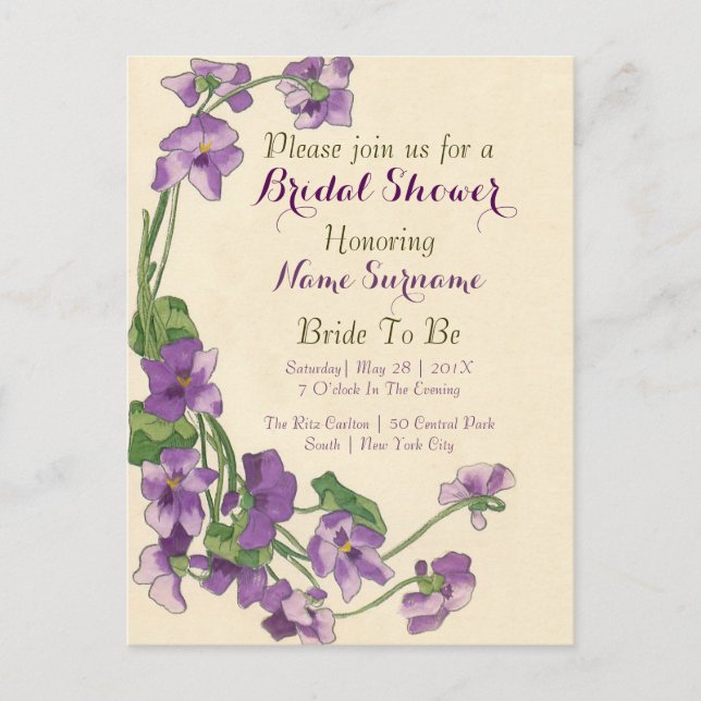 Elegant budget bridal shower invitation (Front)