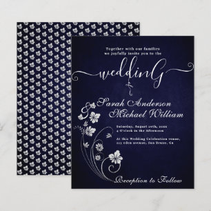 Elegant budget Flowers White Wedding Invitation