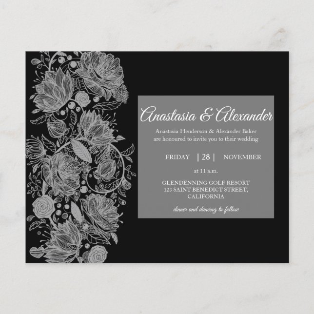 Elegant Budget Invitation to wedding ceremony. Fly Flyer (Front)