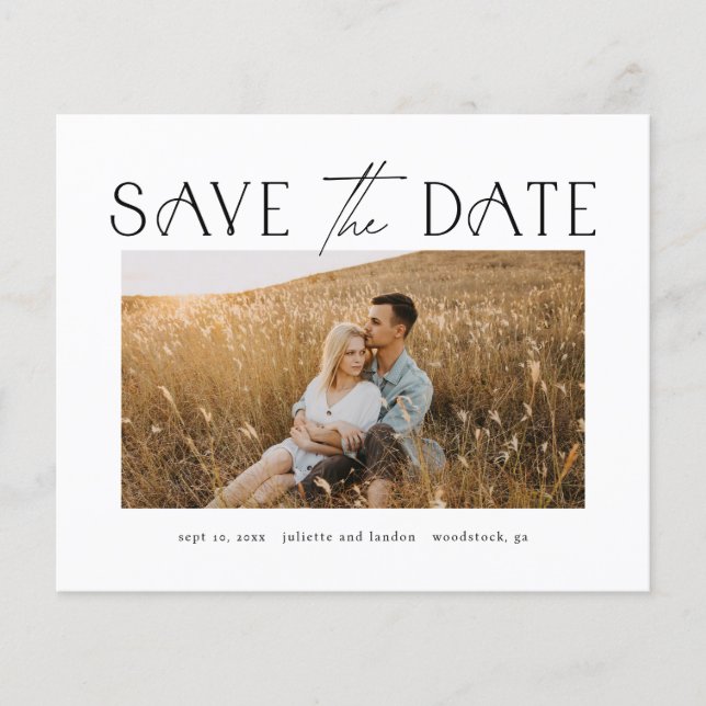 Elegant Budget Photo Wedding Save The Date (Front)
