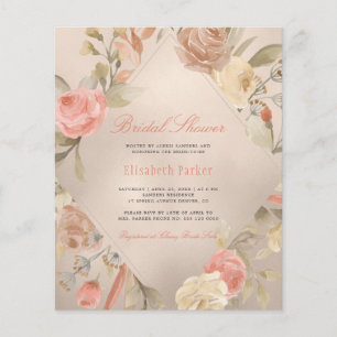 Elegant BUDGET rose gold bridal shower invitation