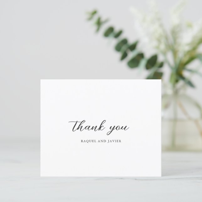 Elegant Budget Wedding Thank You Card (Standing Front)