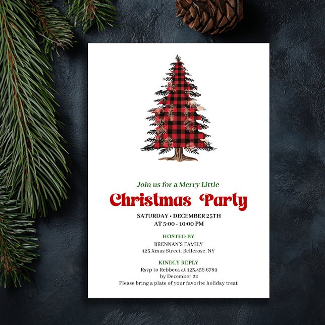 Elegant Buffalo Christmas Tree Printable Invite (Elegant Buffalo Christmas Tree Printable Invite)