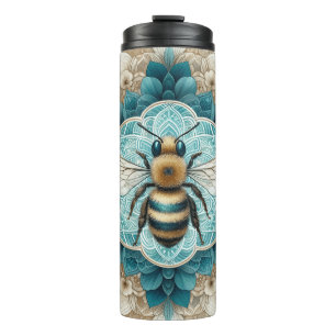 Elegant Bumble Bee Mandala  Thermal Tumbler