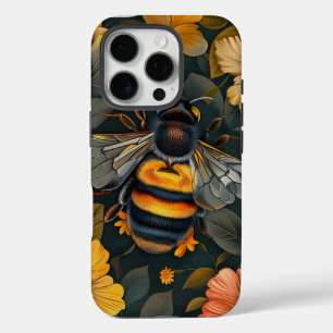 Elegant Bumblebee and Floral Design iPhone Case" iPhone 16 Pro Case