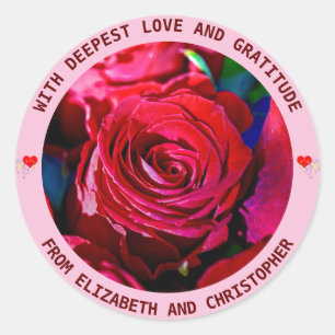 Elegant Bunch Of Red Roses Classic Round Sticker